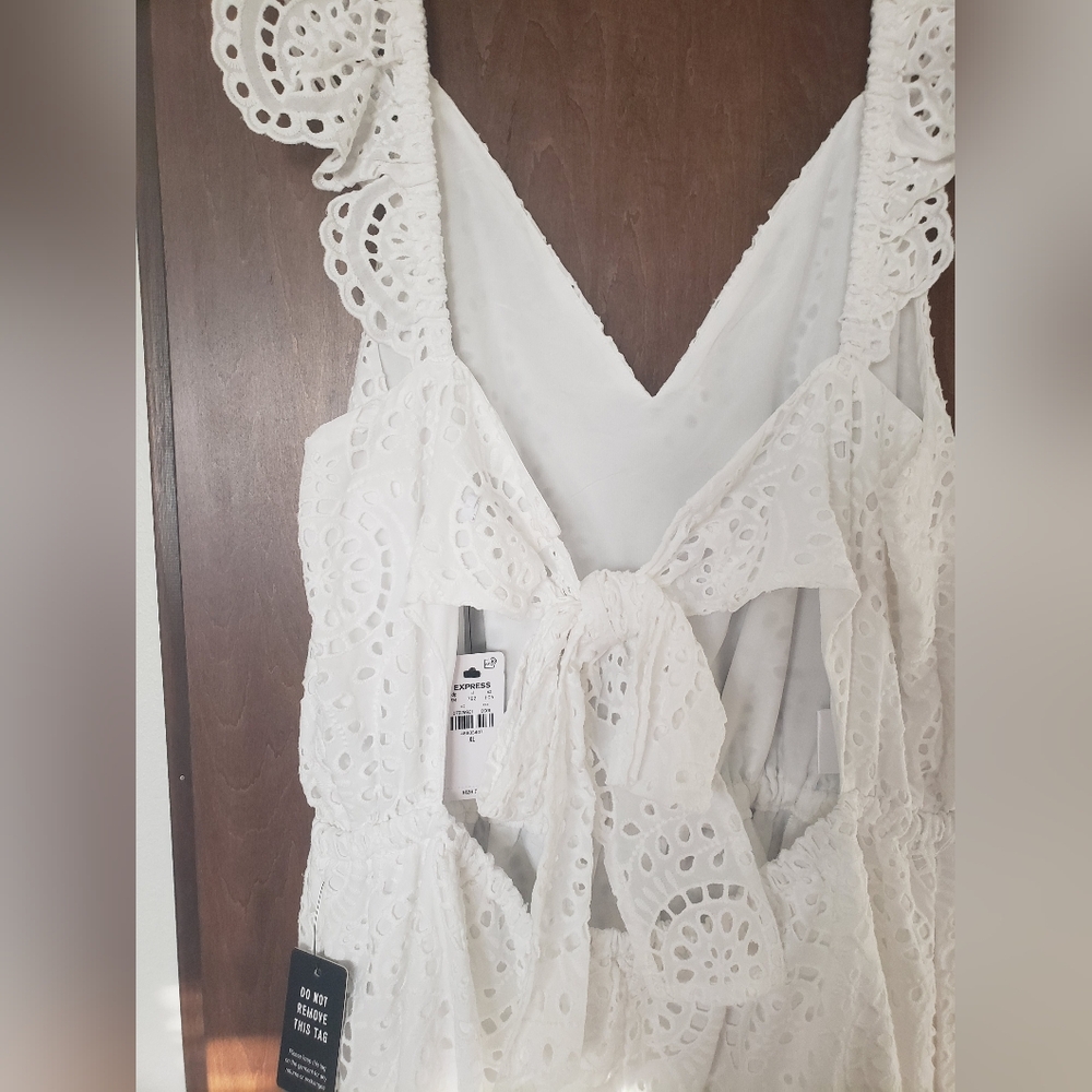 Express Eyelet White Romper - Picture 8 of 10
